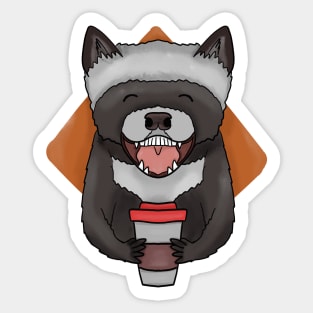Raccoon with coffee Sticker